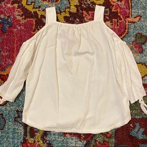 White Cold Shoulder Blouse